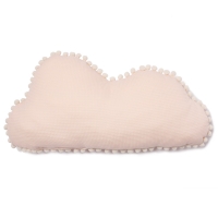 Coussin nuage Marshmallow pompon dream pink - Rose poudré