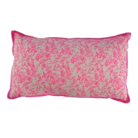 Coussin rectangle Jouy - Rose Fluo