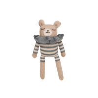 Doudou Ourson en Combinaison rayée  - Denim