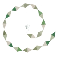 Guirlande kite en papier lokta - Mint/Jade/Naturel