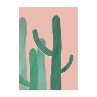 Affiche A3 Cacti in Pink - Rose/Vert