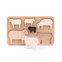 Puzzle à formes Moutons en bois