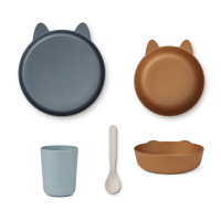 Set de Vaisselle Lapin Paul - Bleu Mix