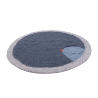 Tapis Pasu Birdy en feutre 120 cm - Bleu gris