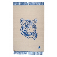 Tapis Tigre - Gris/Bleu Electrique