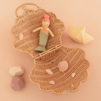 Valisette Coquillage en rotin - Rose